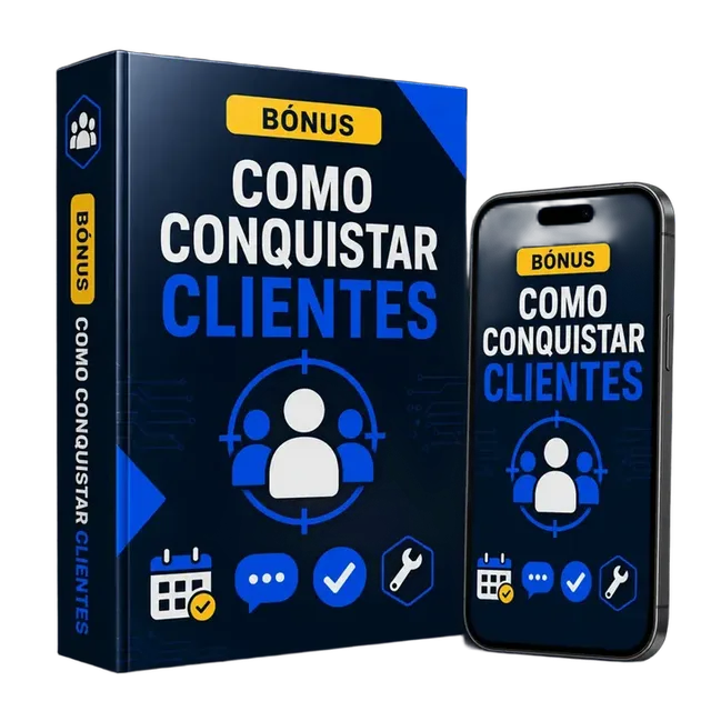 Mockup do bônus Como Conseguir Clientes para Conserto de Ferramentas
