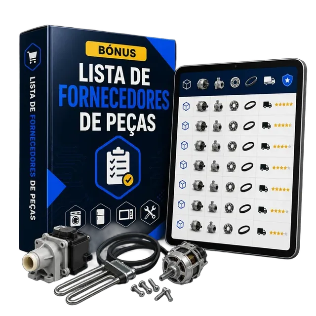 Mockup do bônus Lista de Fornecedores de Peças e Componentes